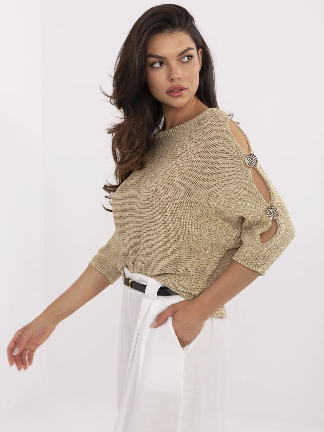 Eleganter goldener Pullover
