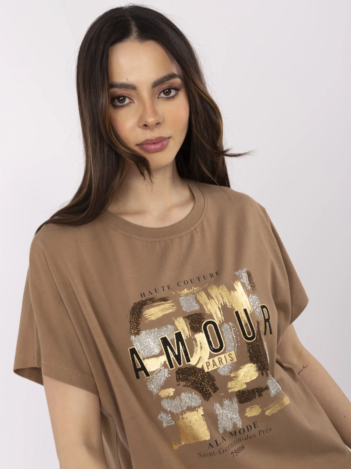 Stylische Bluse in hellem Braun