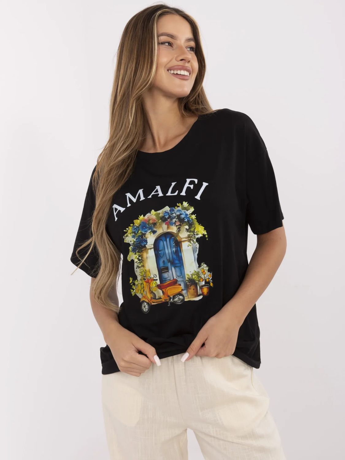 Stylisches schwarzes T-Shirt mit Druck