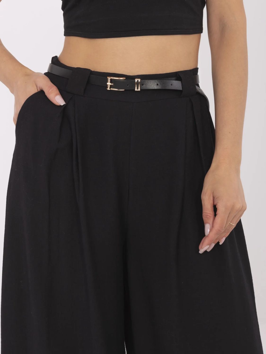 Stilvolle schwarze Palazzo-Hosen