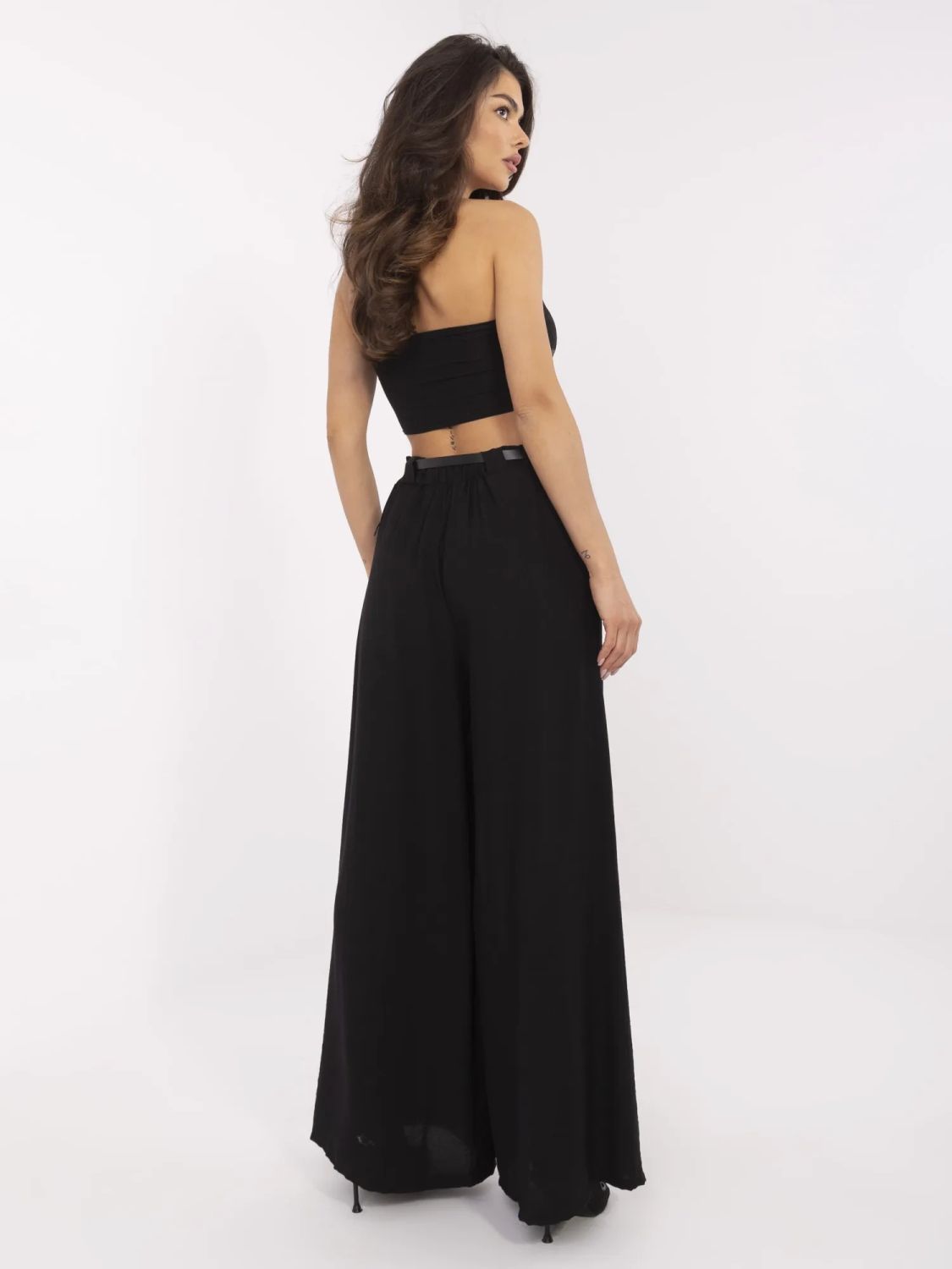 Stilvolle schwarze Palazzo-Hosen