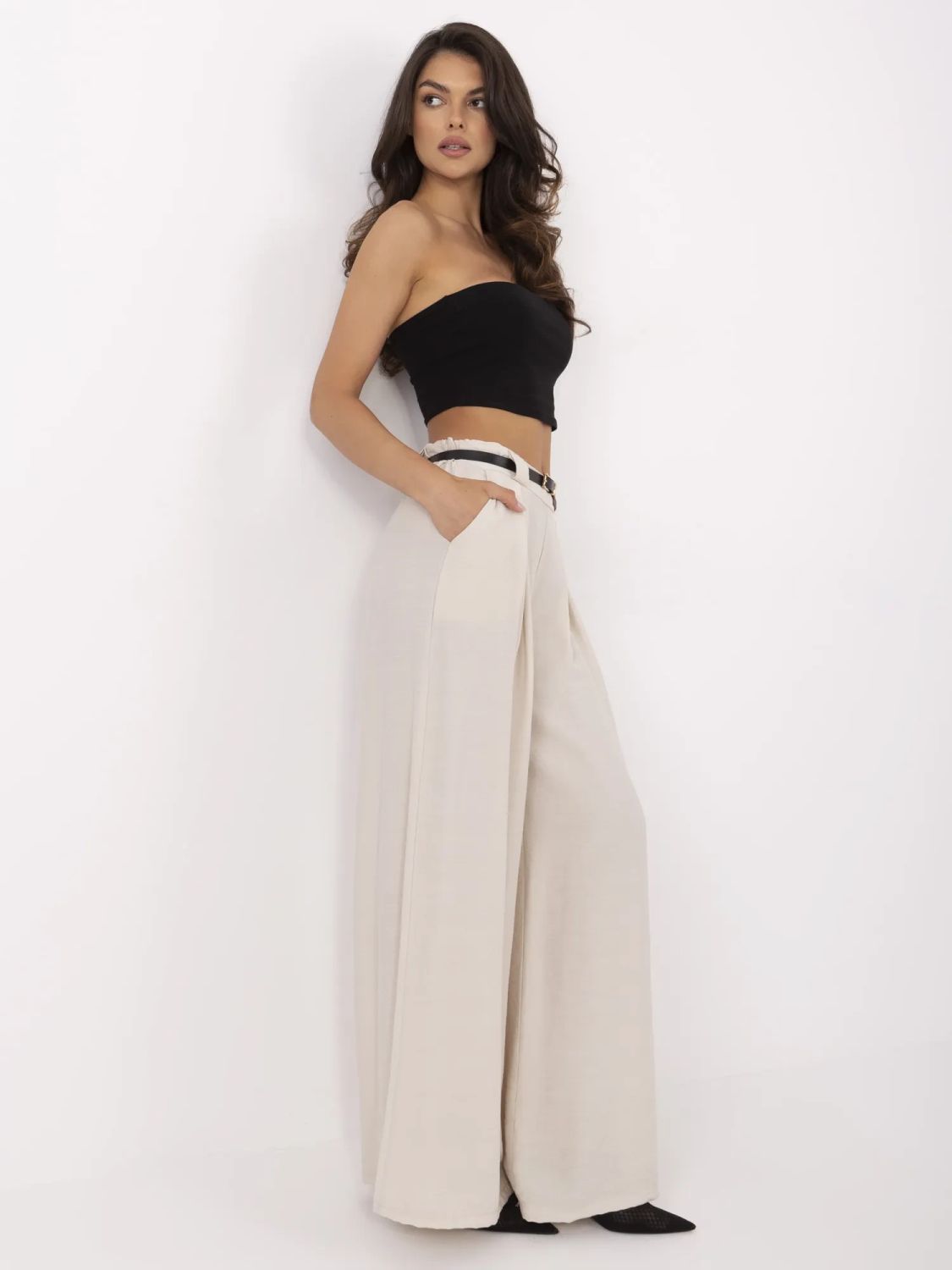 Beige Palazzo-Hosen