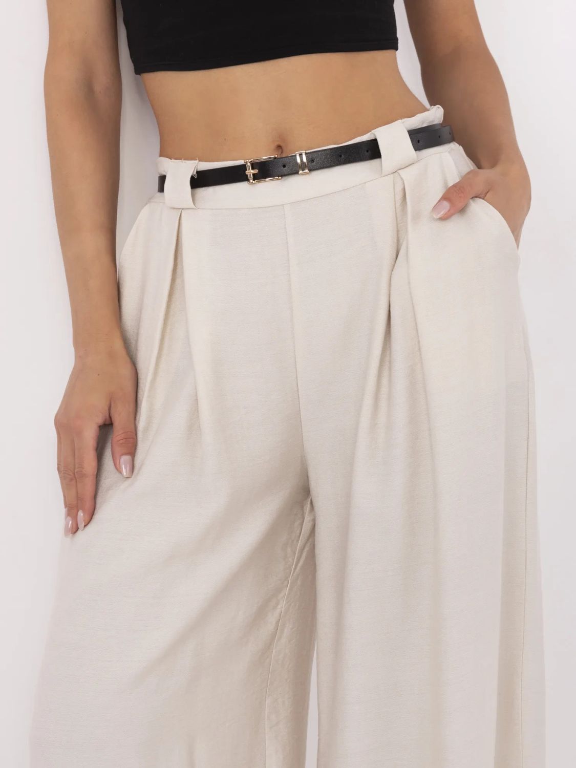 Beige Palazzo-Hosen