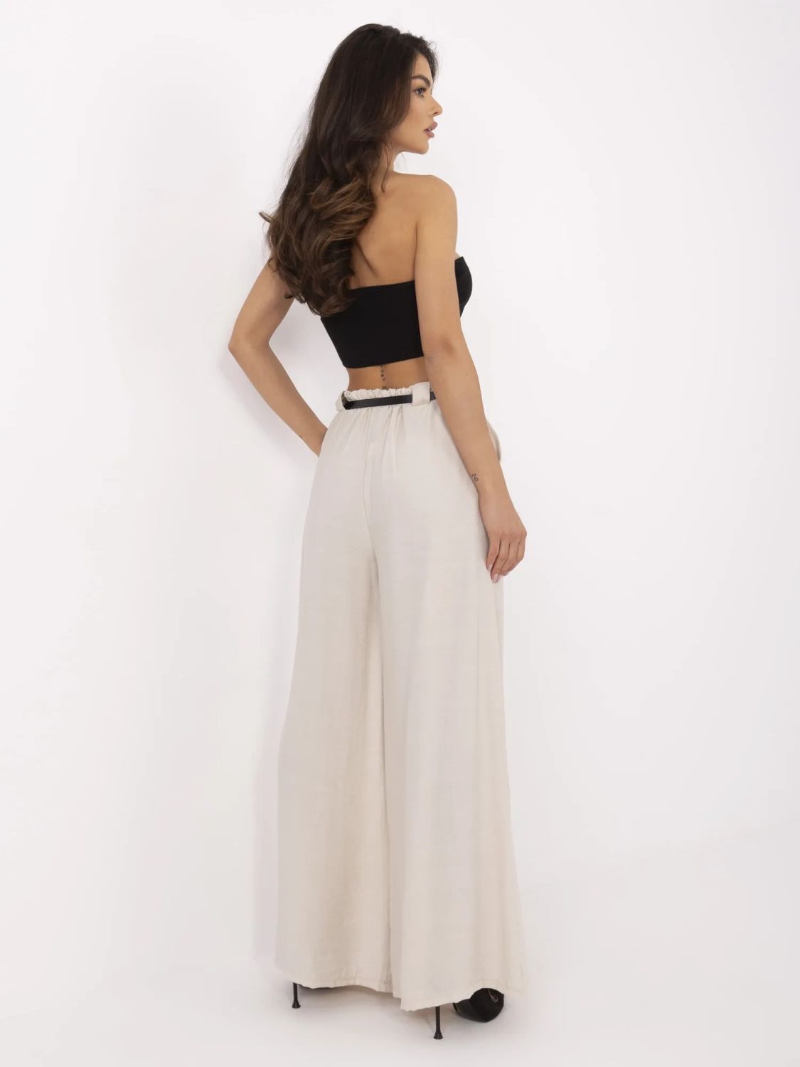 Beige Palazzo-Hosen