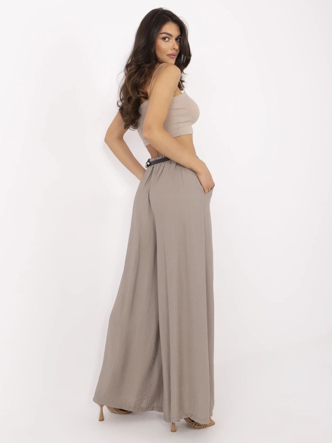 Beige Palazzo-Hosen