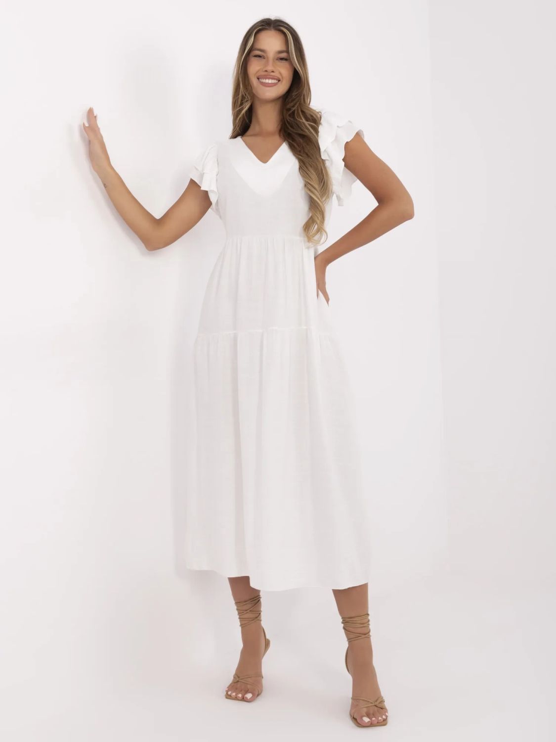 Elegantes Midi-Kleid mit Volants