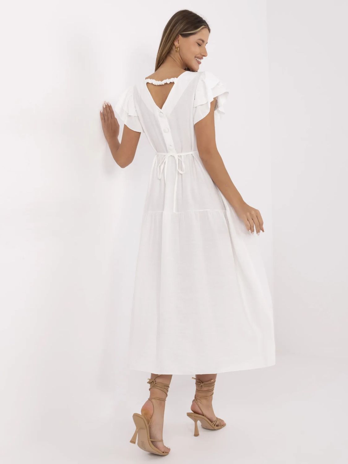 Elegantes Midi-Kleid mit Volants