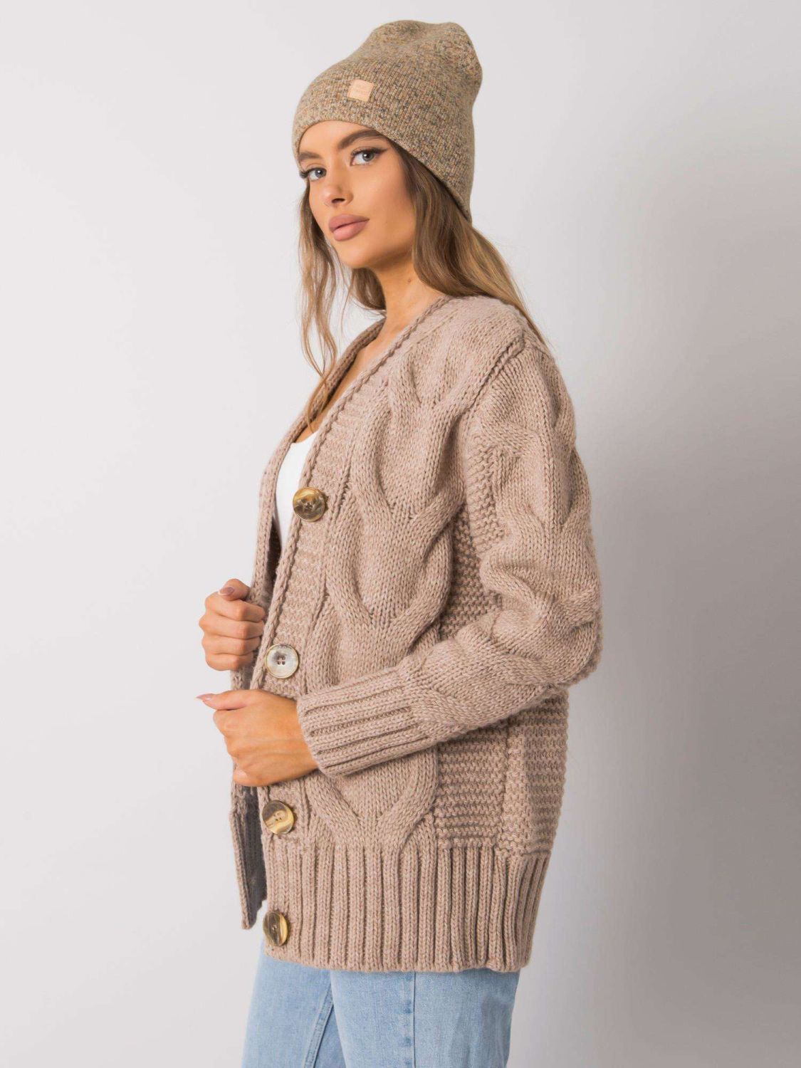 Beige-gelbe Damenmütze RUE PARIS