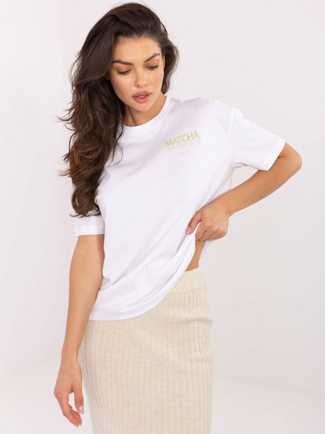 Weißes T-Shirt mit Druck