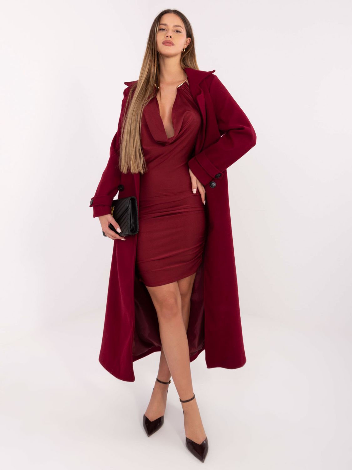 Elegantes Maxi-Kleid in Bordeaux
