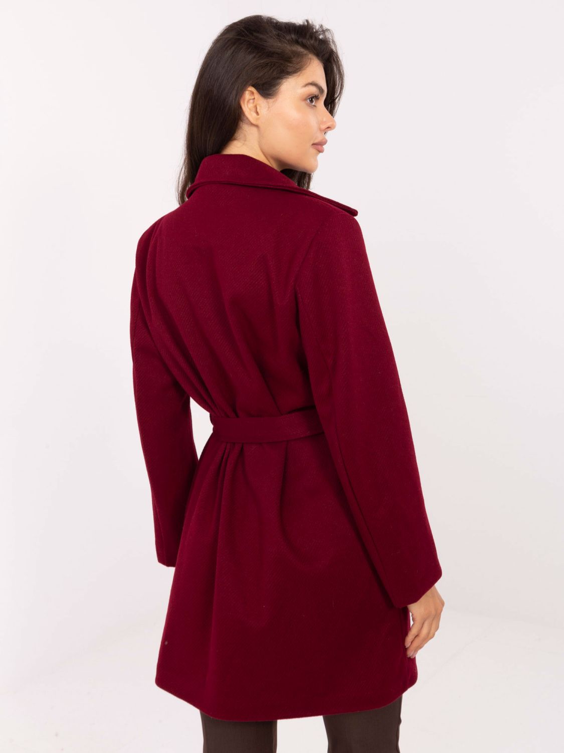 Eleganter Übergangsmantel in Bordeaux