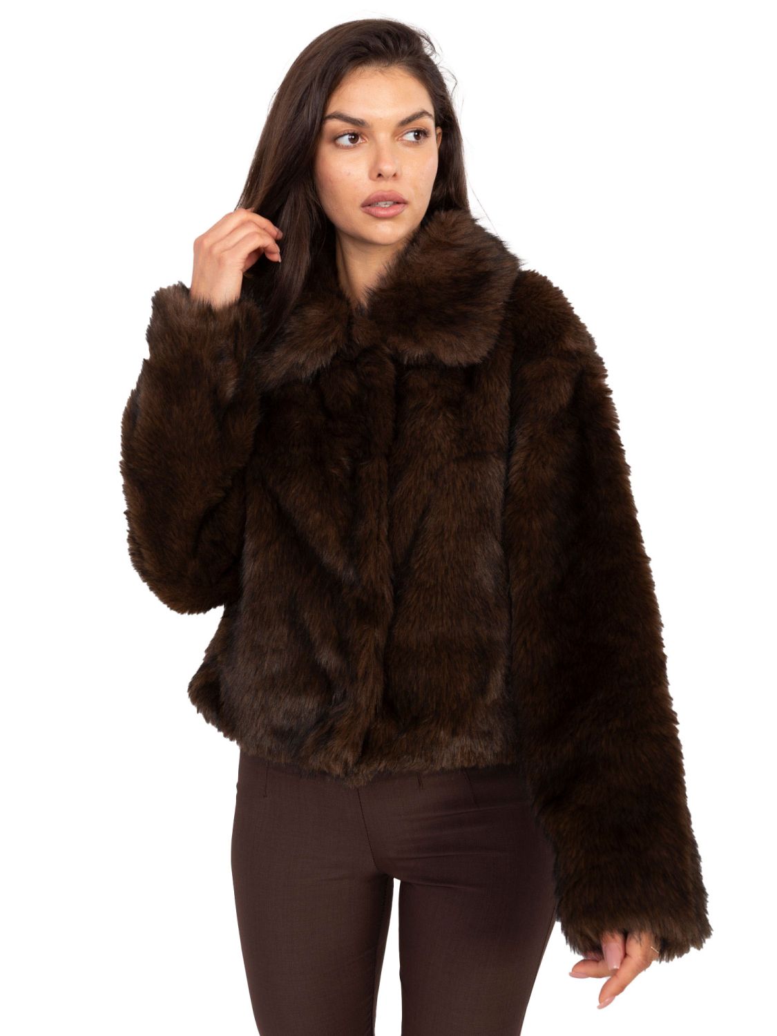 Elegante Winterjacke in Dunkelbraun