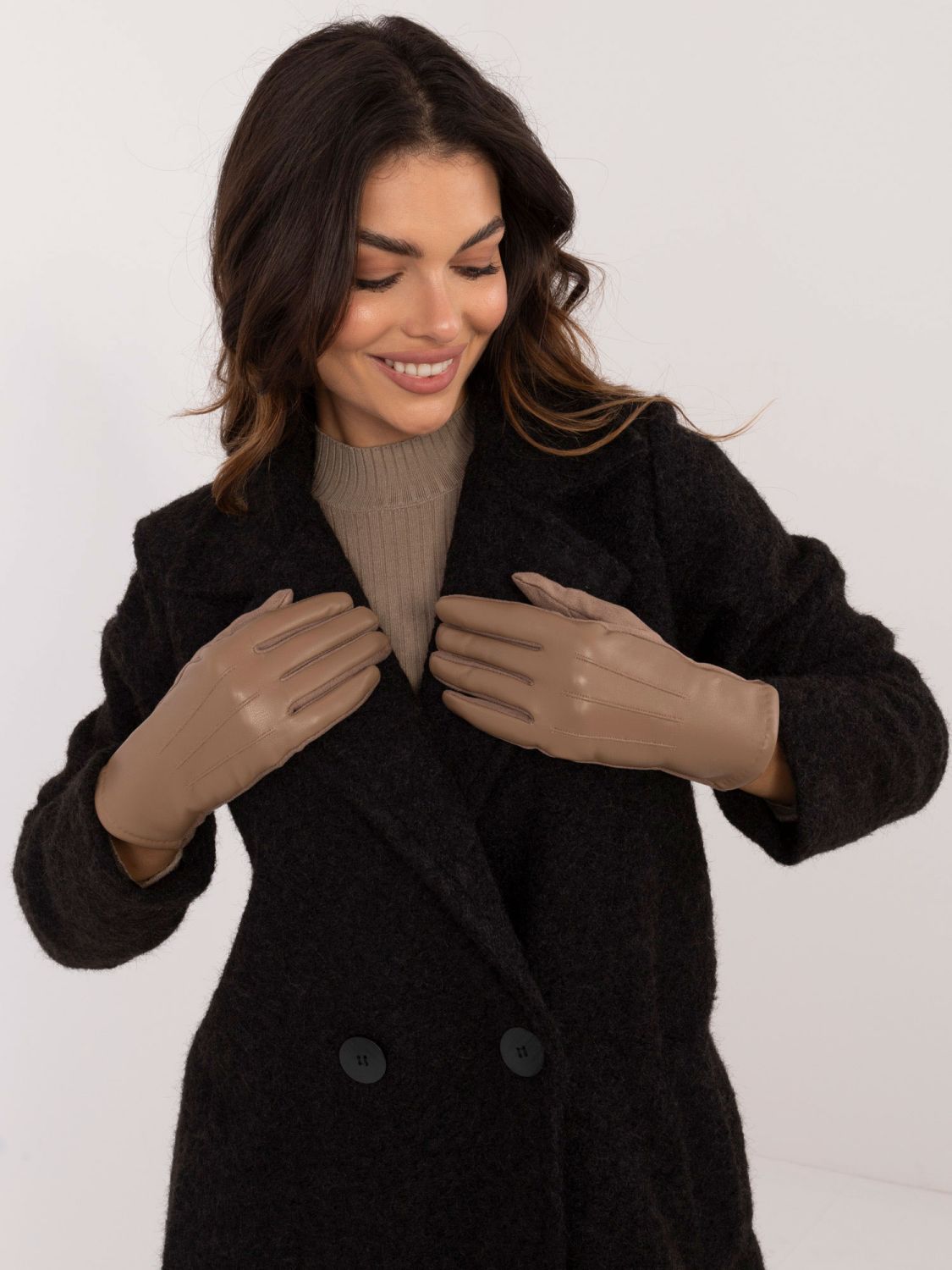 Elegante beige Handschuhe mit warmer Fütterung