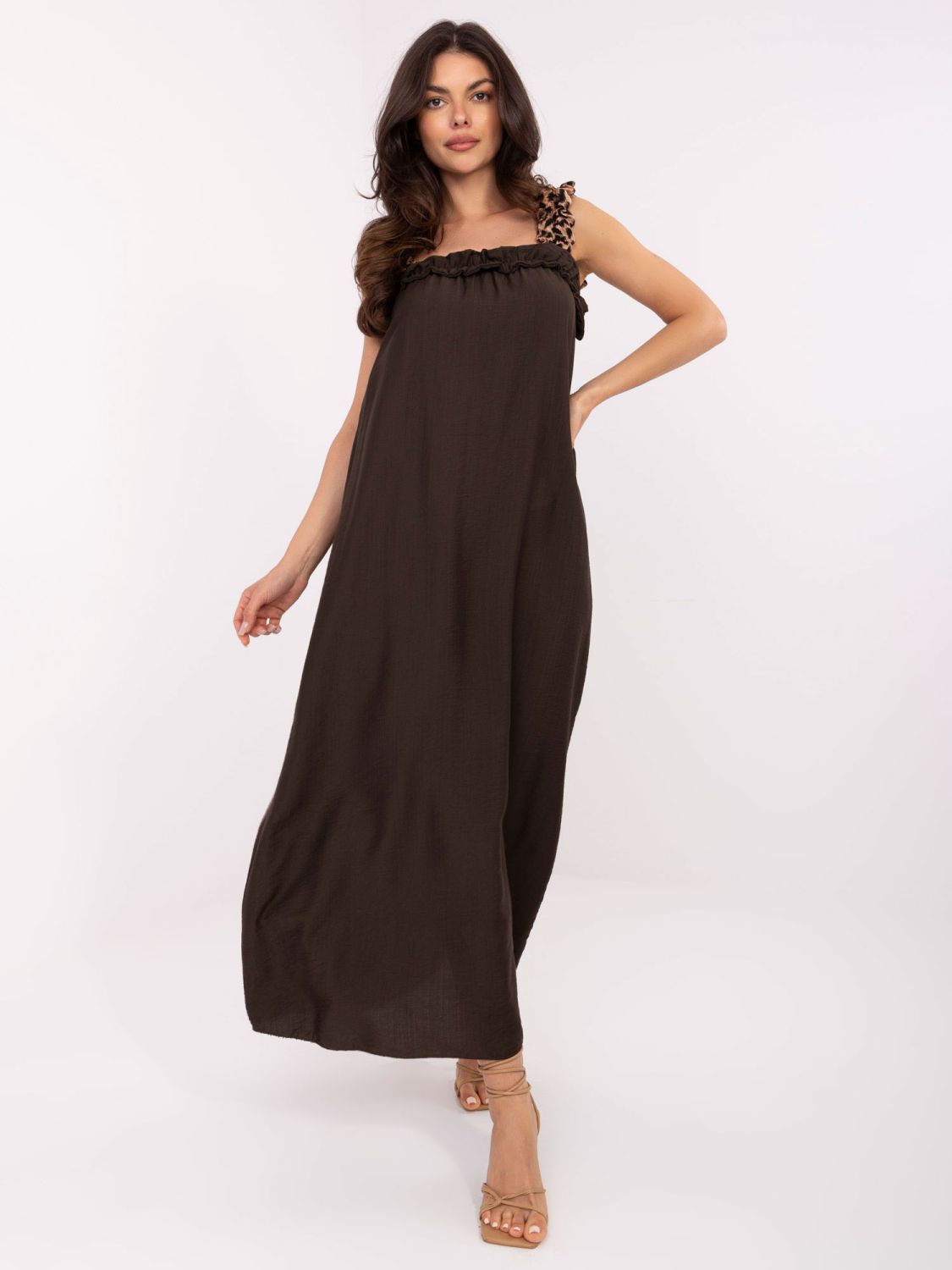 Maxikleid in Dunkelbraun