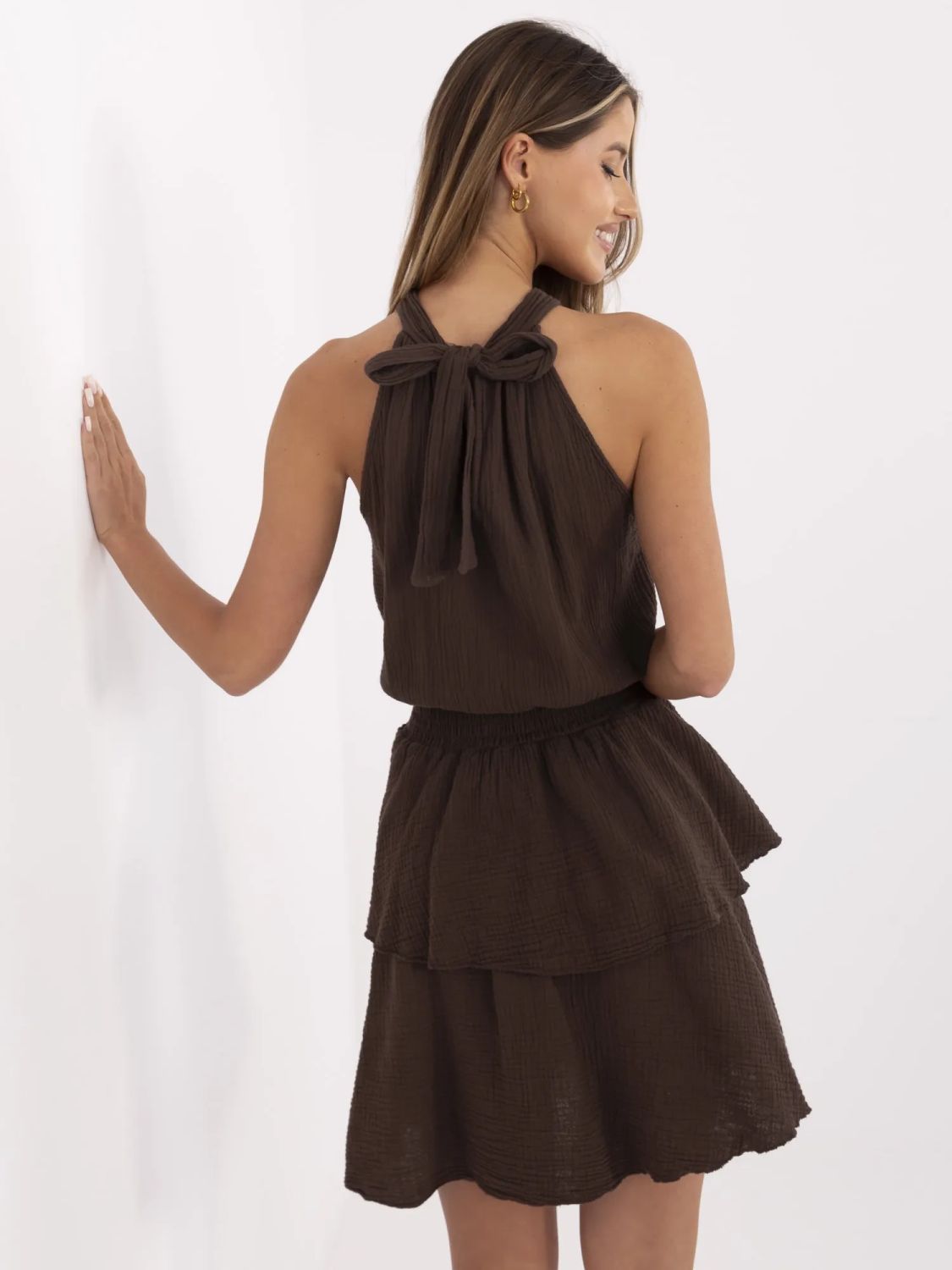 Ausgestellte Kleid in Dunkelbraun