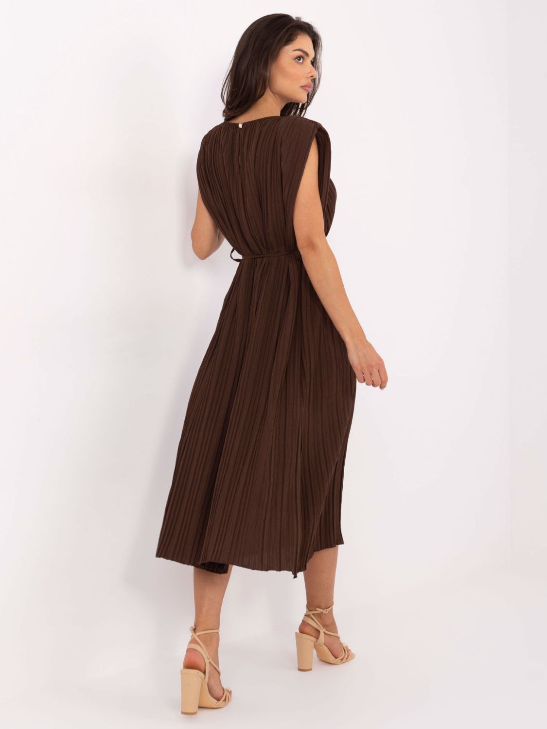 Elegantes Midi-Kleid in Dunkelbraun