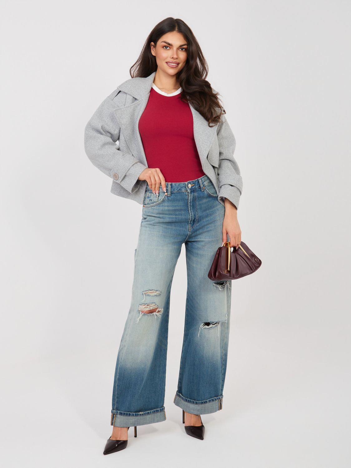 Kurzes rotes Baumwolltop ohne Ärmel