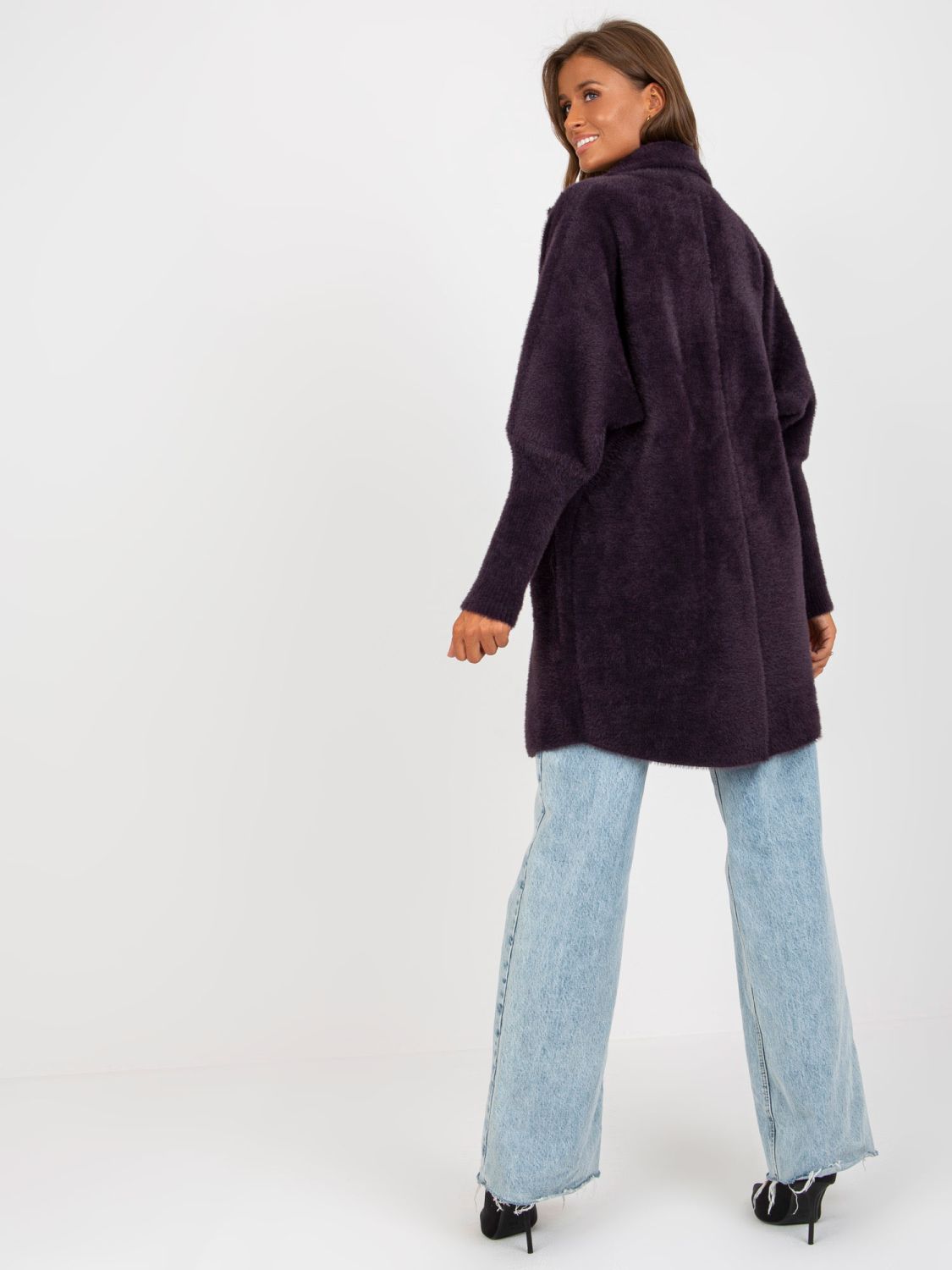 Übergangsmantel aus Alpaka und Wolle Violet