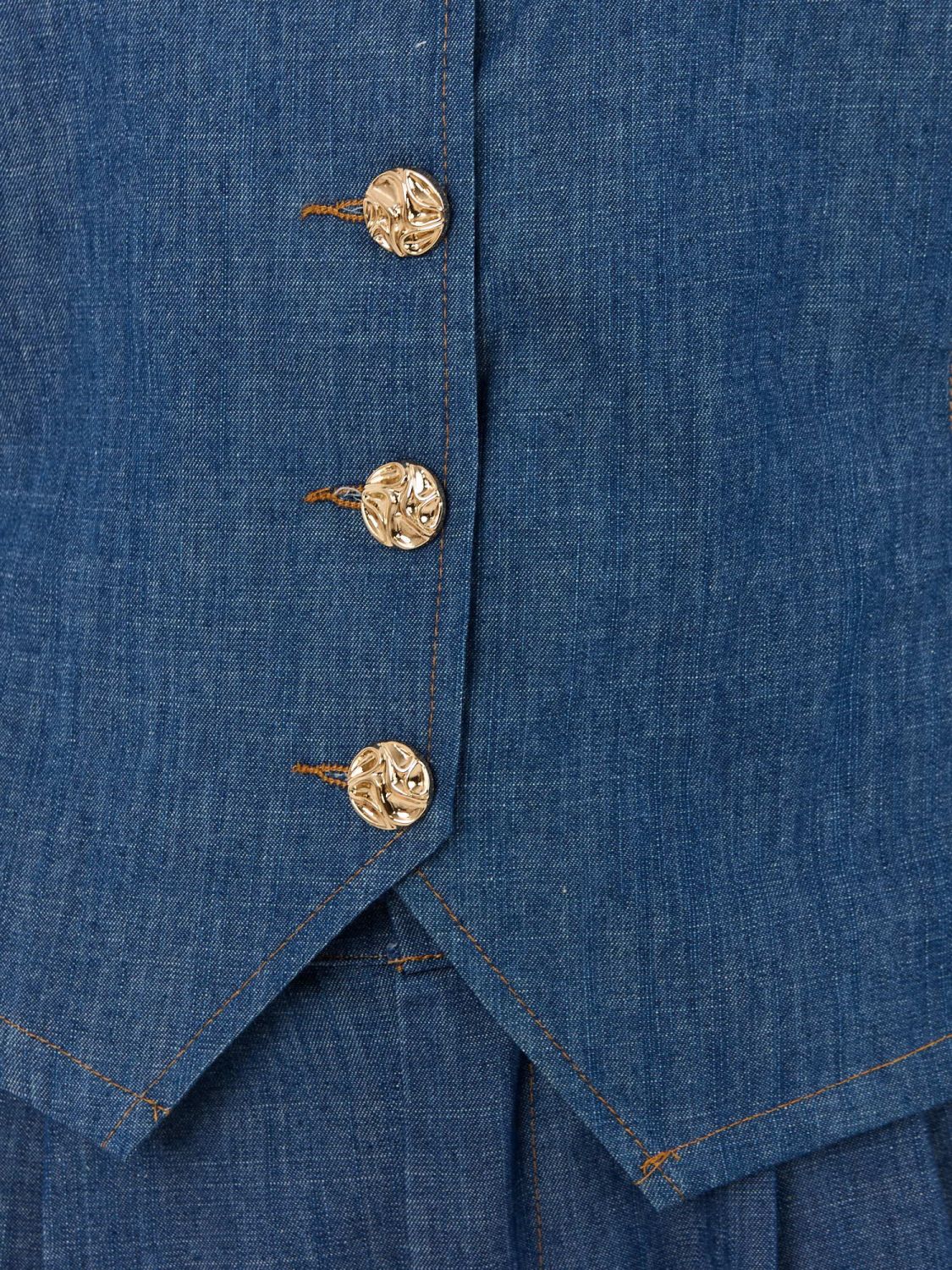 Blaues Set mit Weste und Hose