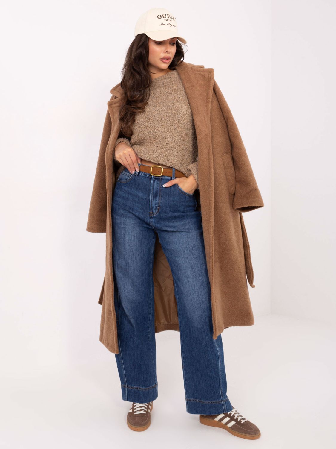 Damen-Balloon-Fit-Jeans mit hohem Bund, dunkelblau