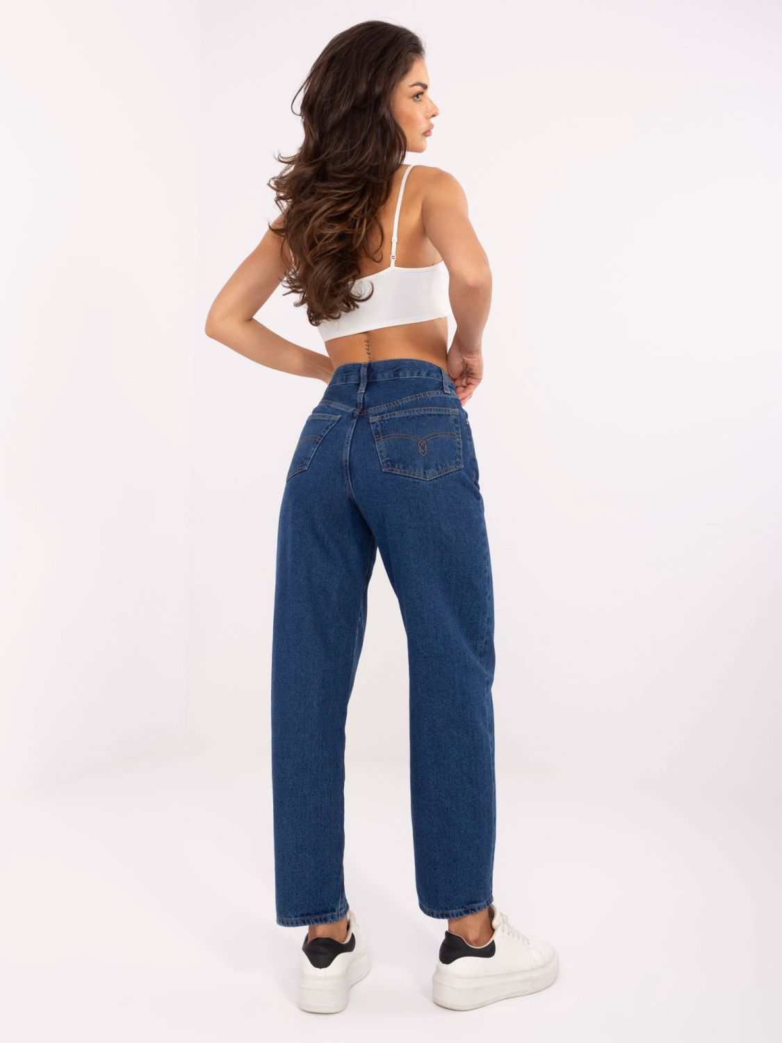 Stylische weite Jeans in Dunkelblau