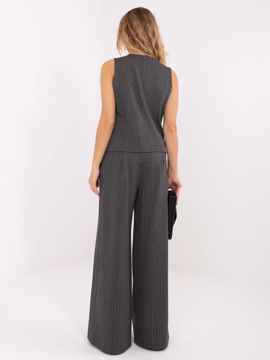 Elegante weite Hose mit Streifen, grau