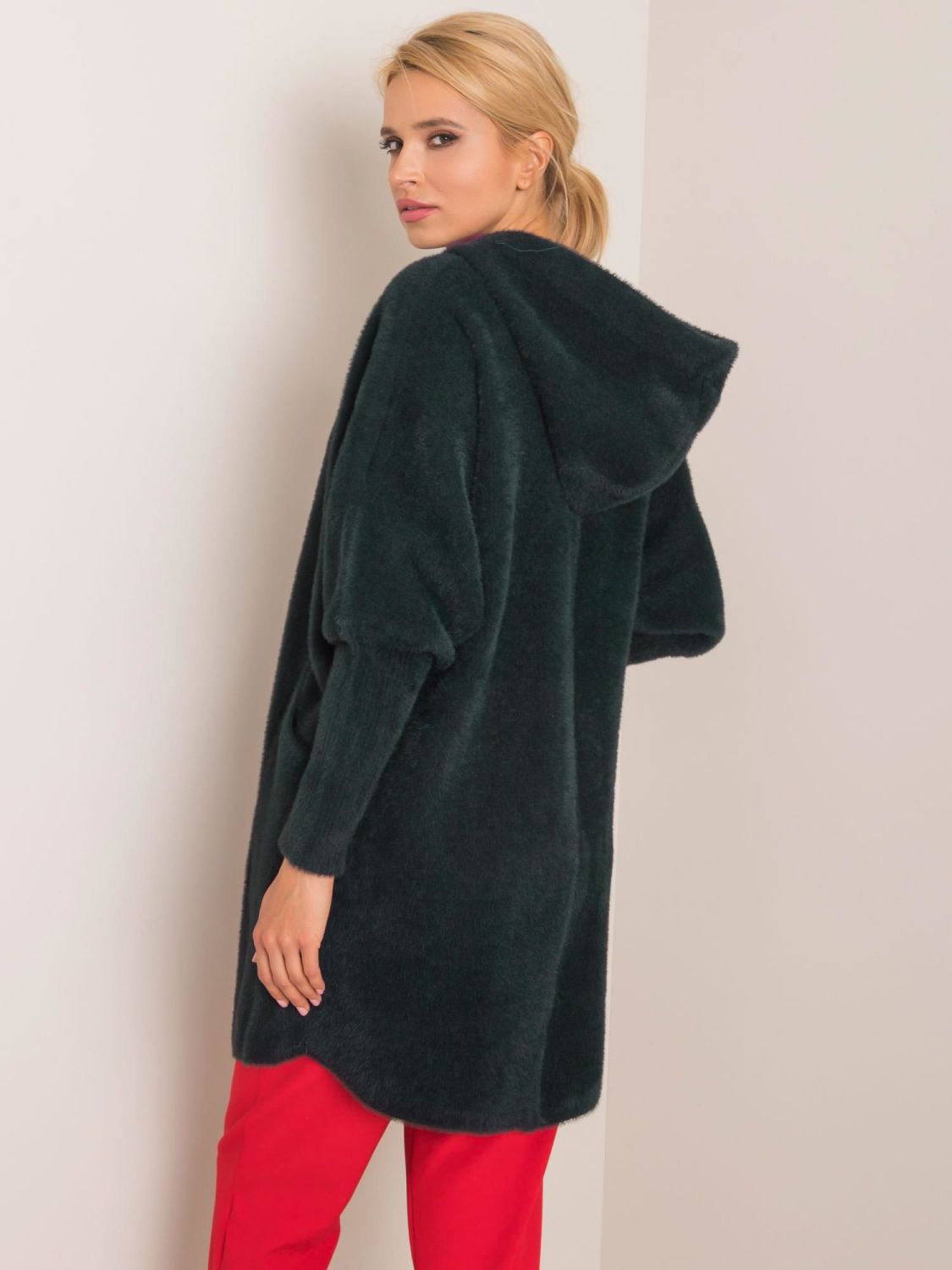 Übergangsmantel aus Alpakawolle mit Kapuze