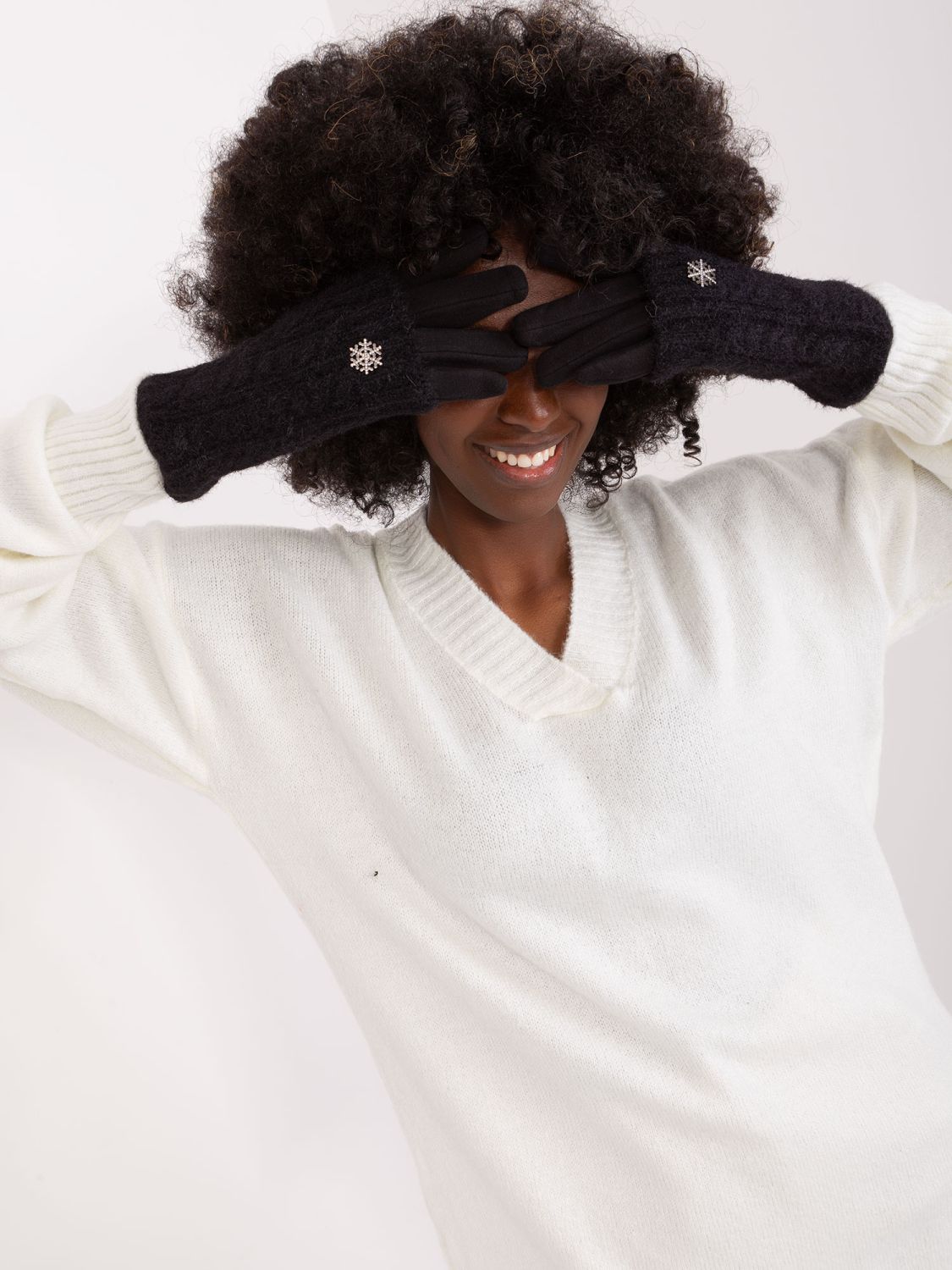 Stilvolle schwarze Handschuhe