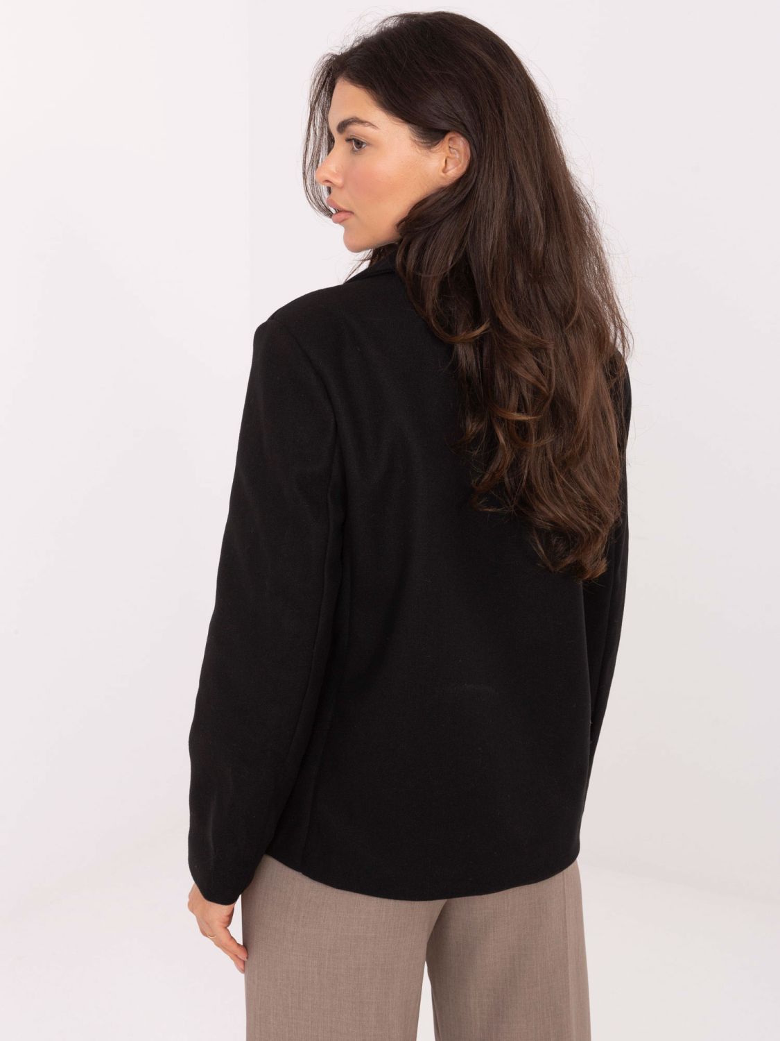 Kurzer eleganter Übergangsmantel schwarz