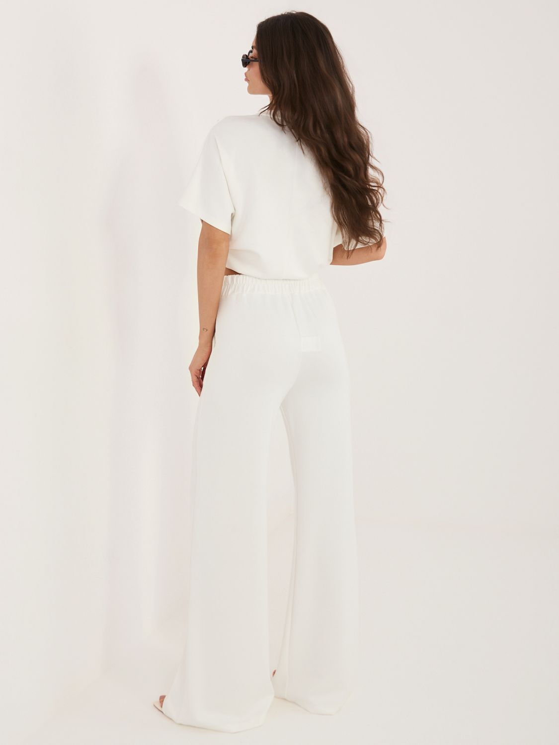 Elegantes Set Bluse und Hose ecru