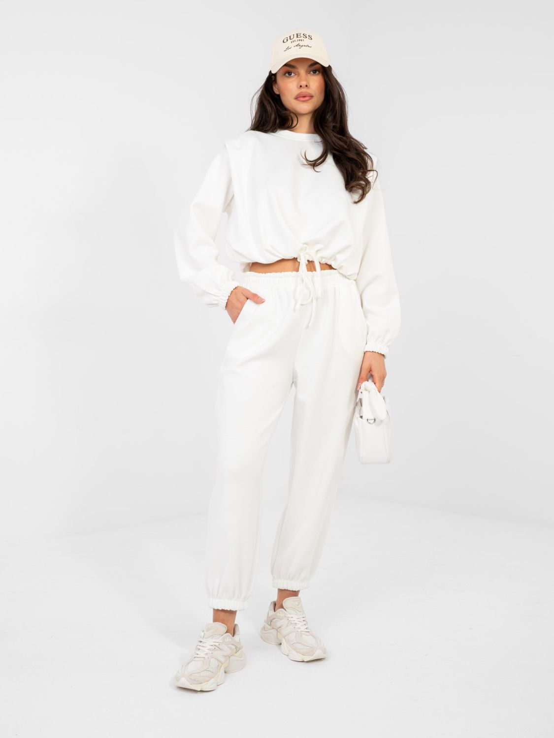 Damen-Set in Ecru mit Bindegürtel