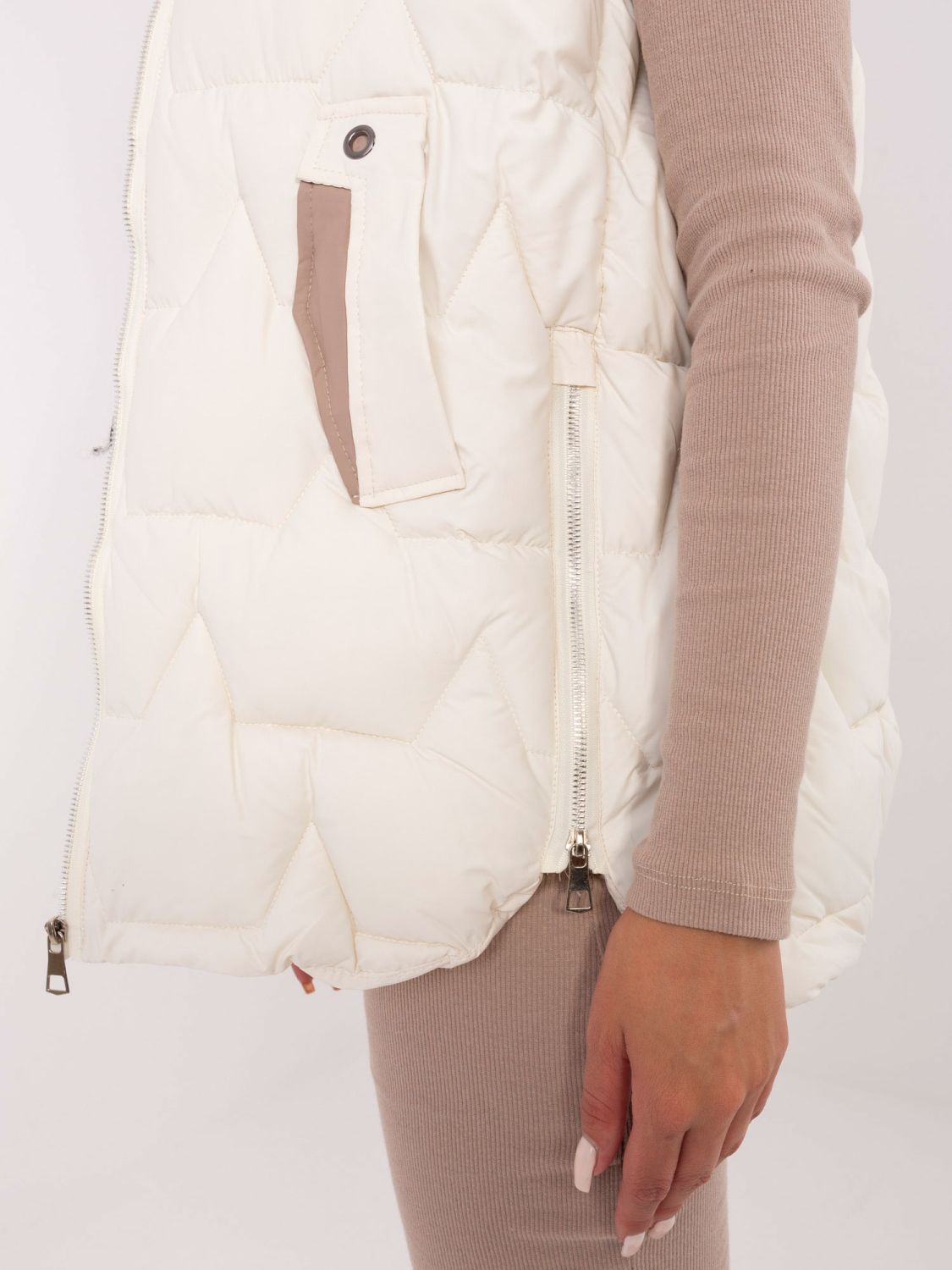 Stylische ecru Weste