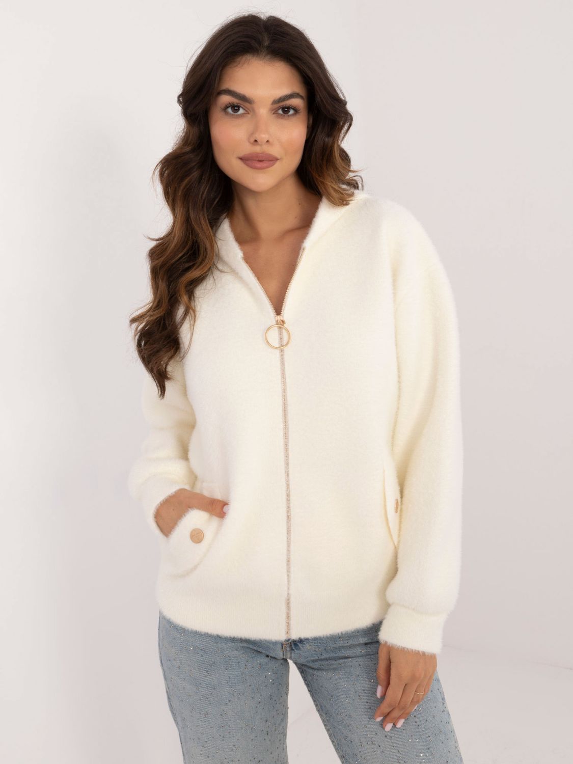 Elegante Winterjacke in Ecru