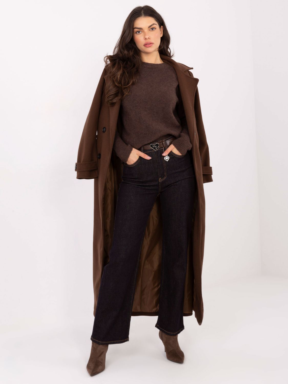 Damen-Jeans in Dunkelblau mit geradem Bein und hohem Bund