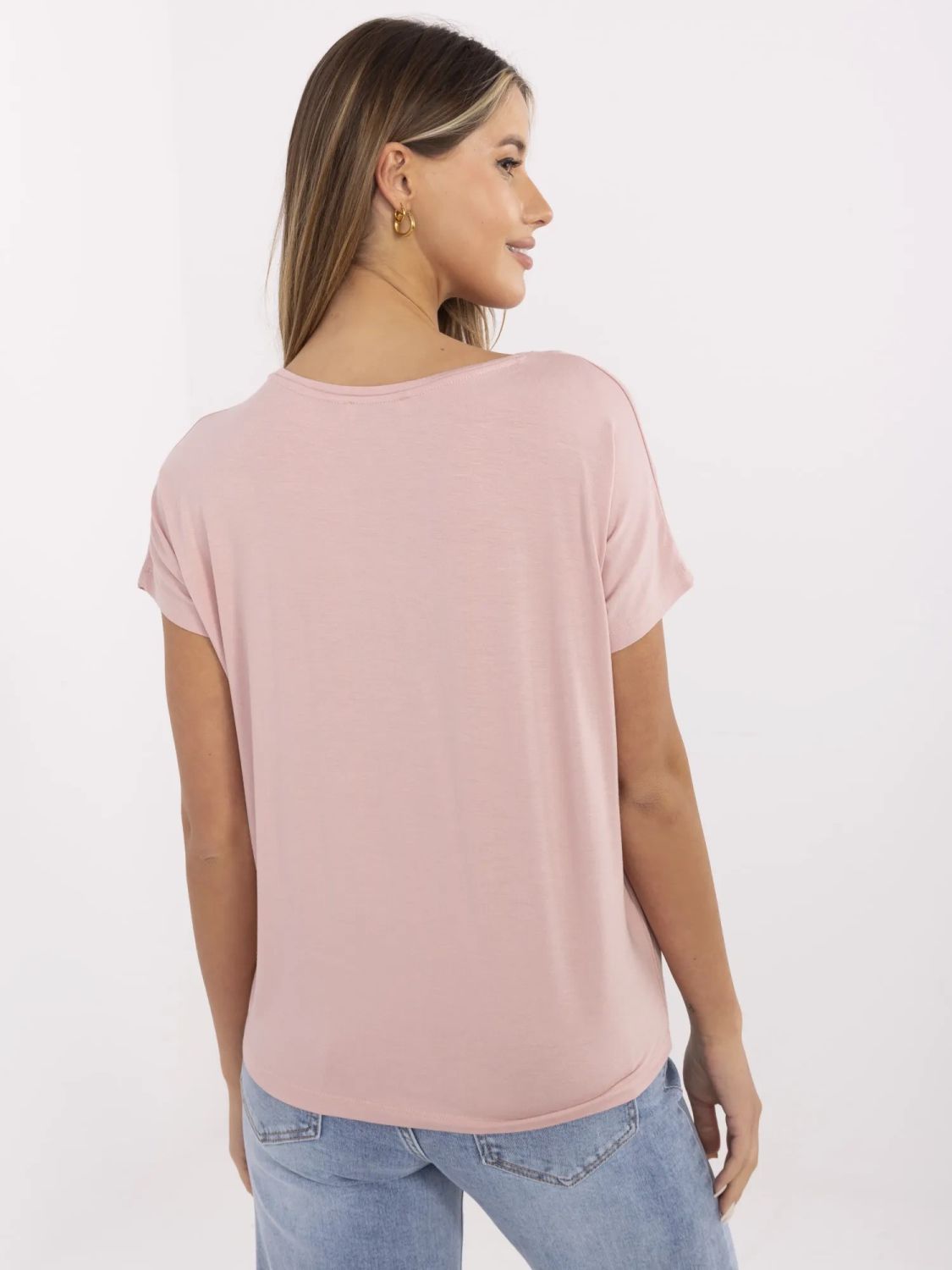Stylisches T-Shirt mit Aufdruck in hellrosa