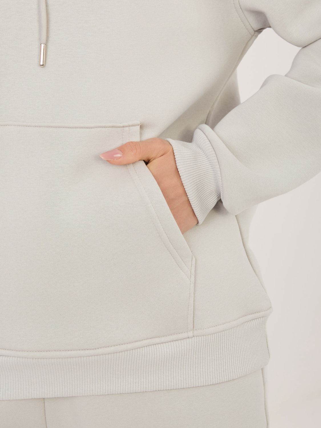 Damen-Set mit Kapuze in Hellgrau