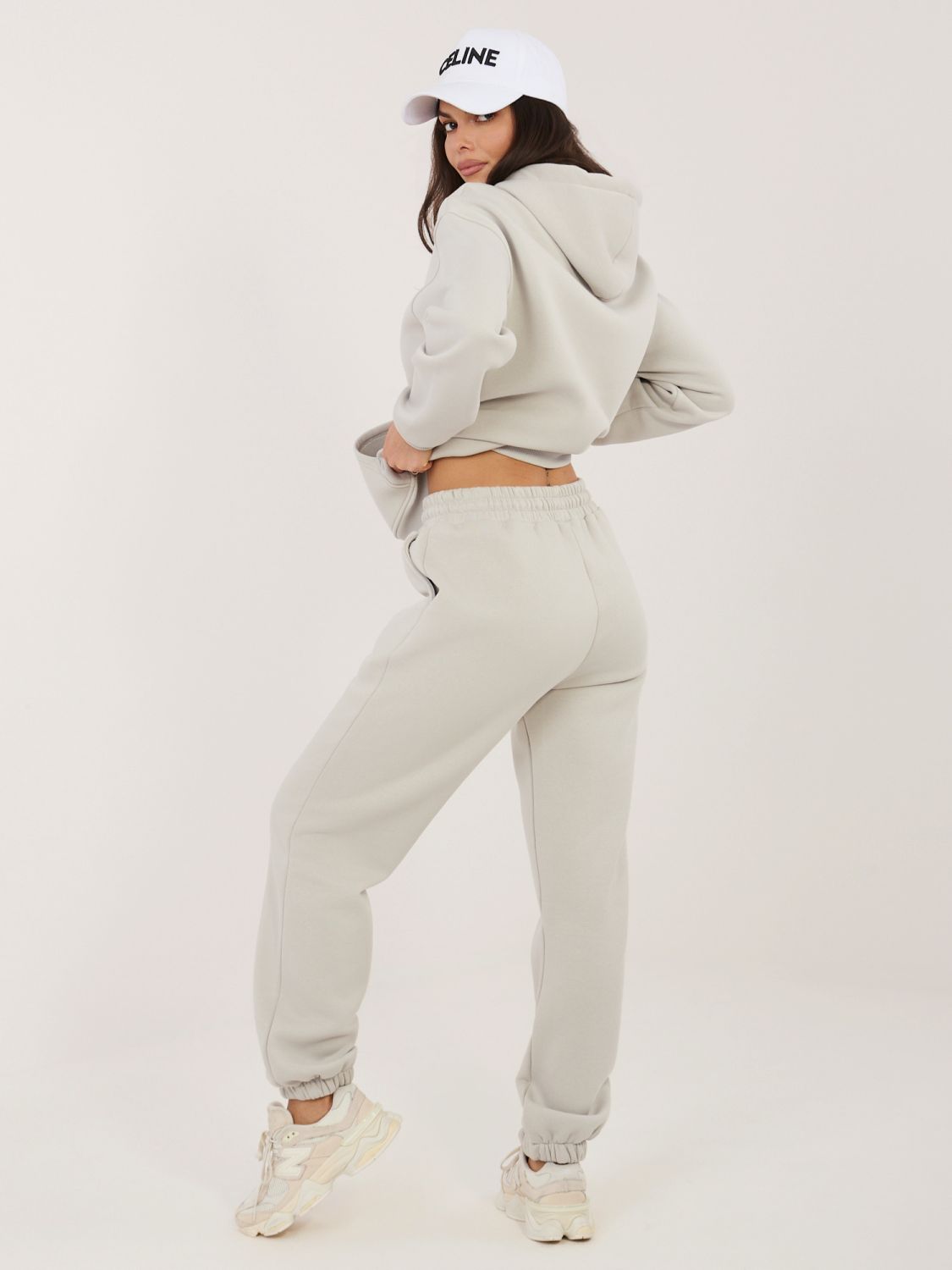 Damen-Set mit Kapuze in Hellgrau