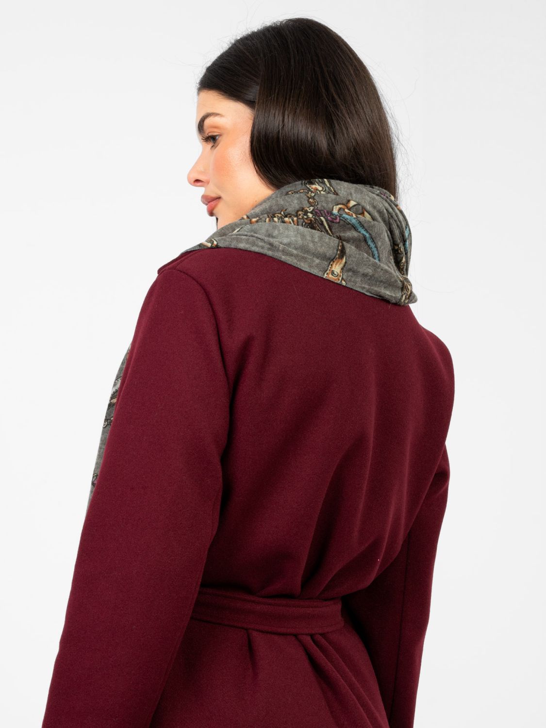 Khaki Schal mit Print