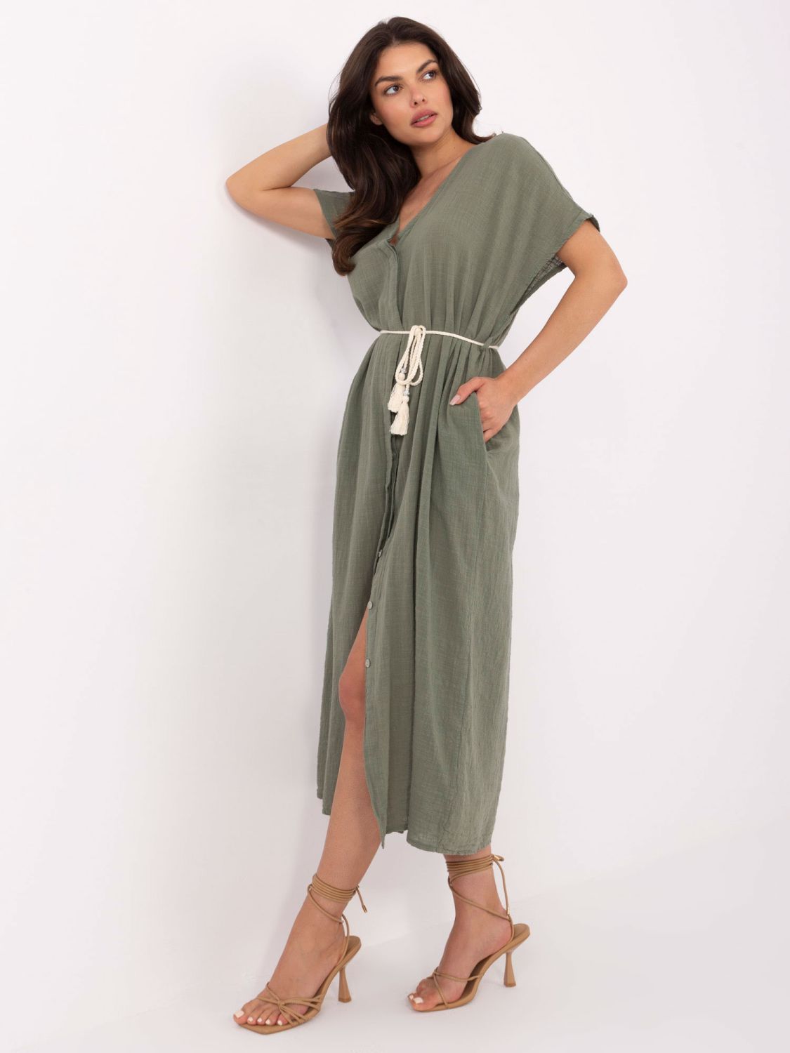 Oversize Midi-Kleid in Khaki