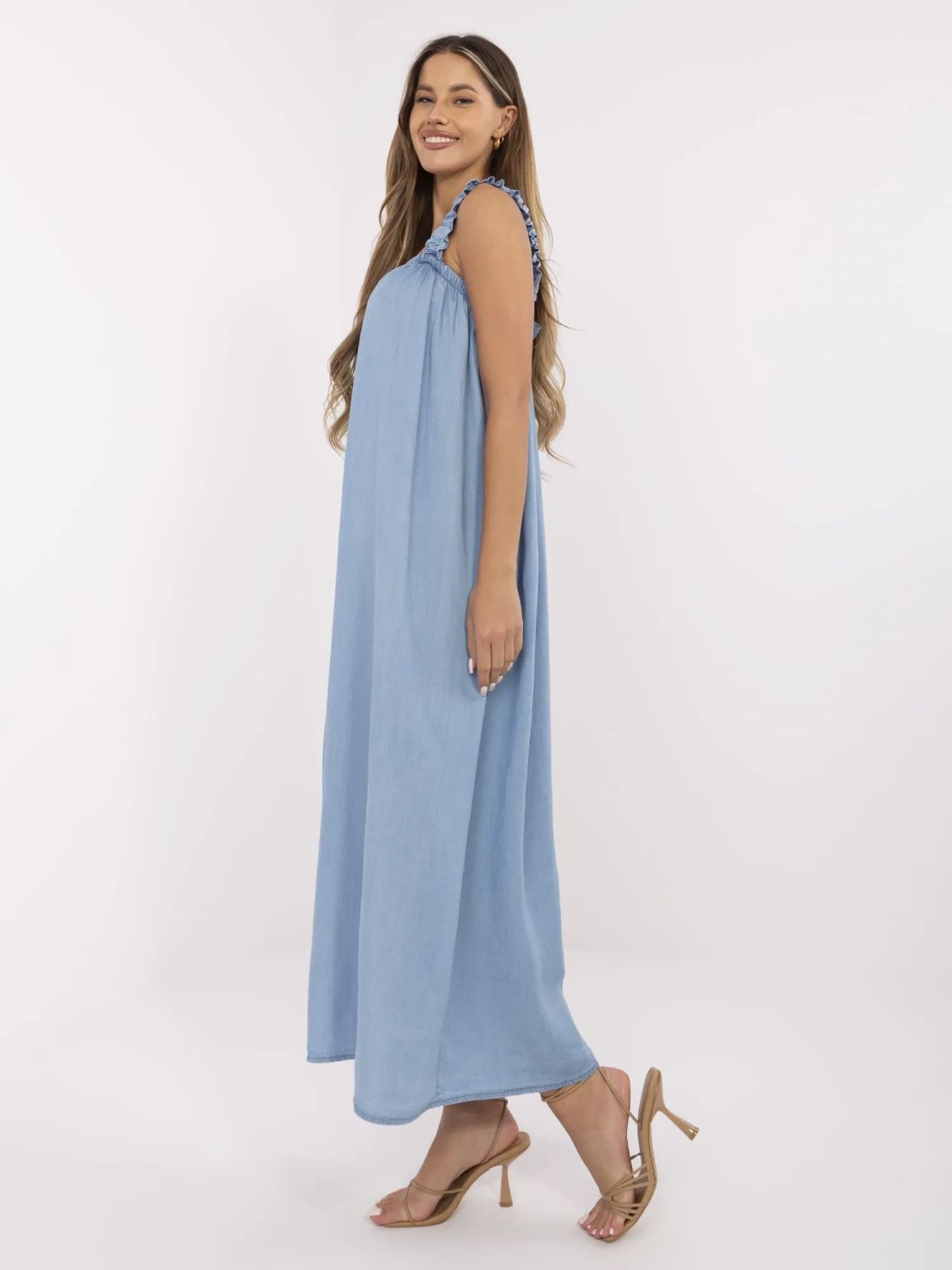 Oversize blaues Maxikleid