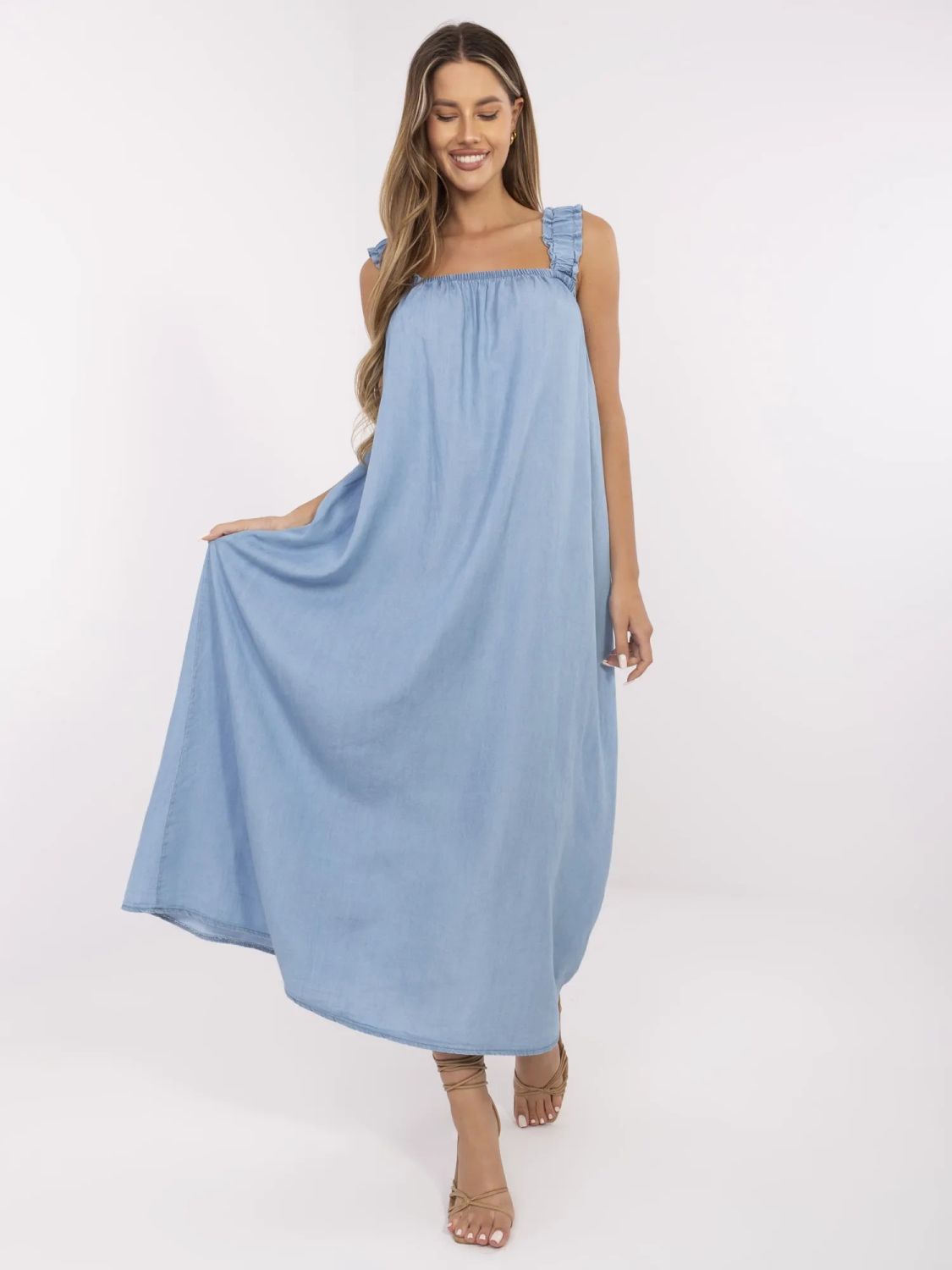 Oversize blaues Maxikleid