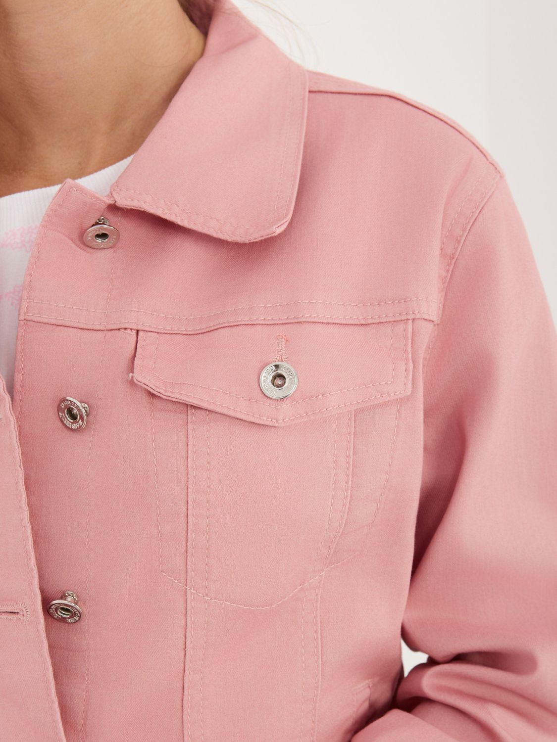 Rosa Jeansjacke mit Kragen