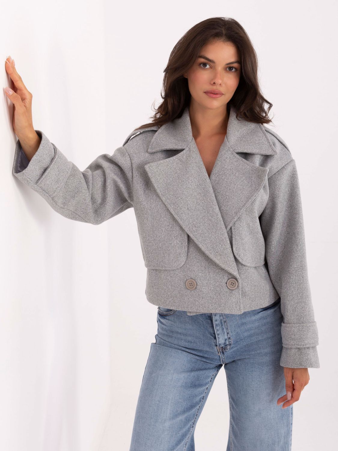 Eleganter Übergangsmantel in Grau