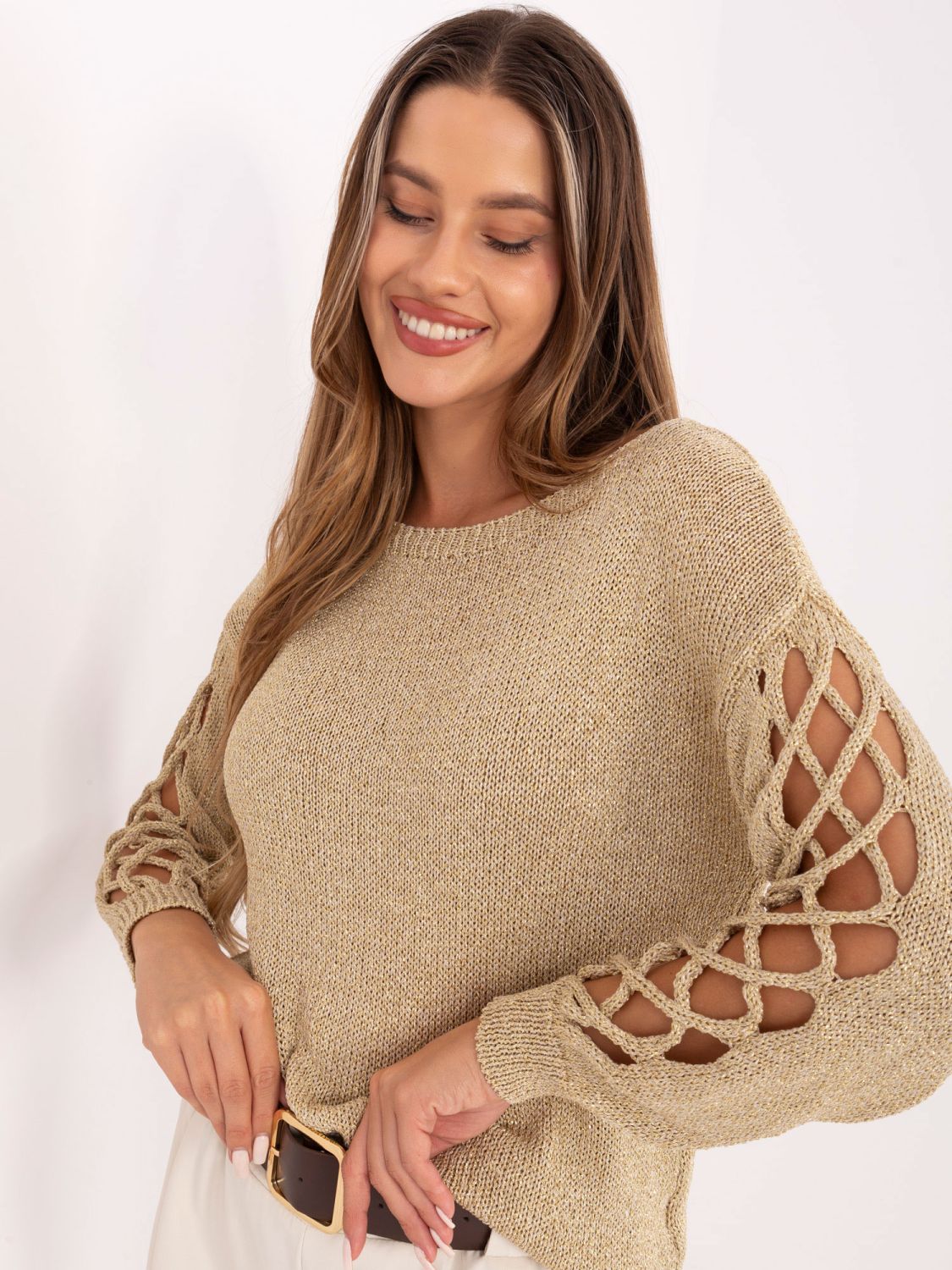 Eleganter goldener Pullover