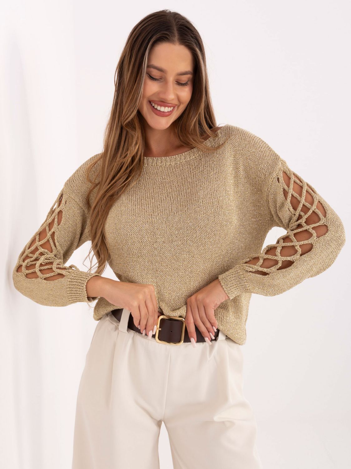 Eleganter goldener Pullover
