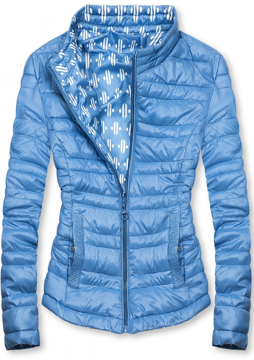 Steppjacke in kurzer Form blau