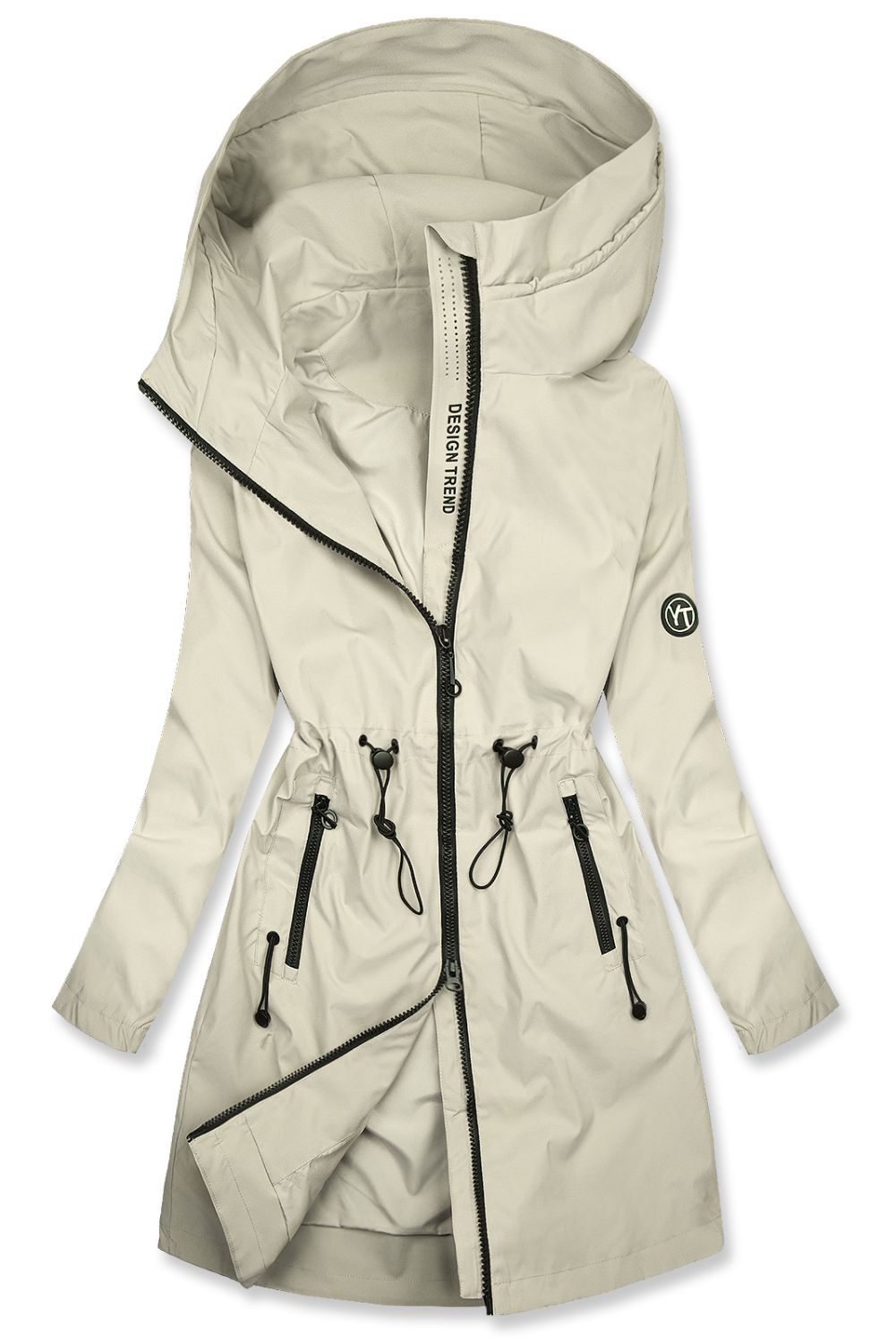 Damen-Übergangsjacke mit Kapuze - Ecru