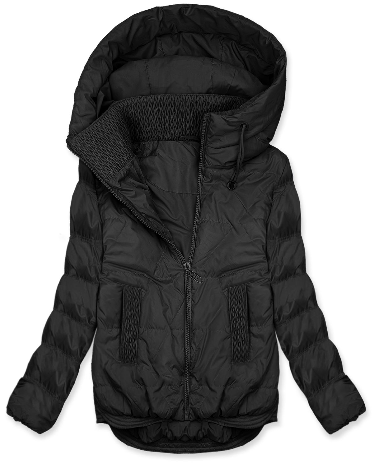 Gesteppte Damen-Frühlingsjacke Schwarz