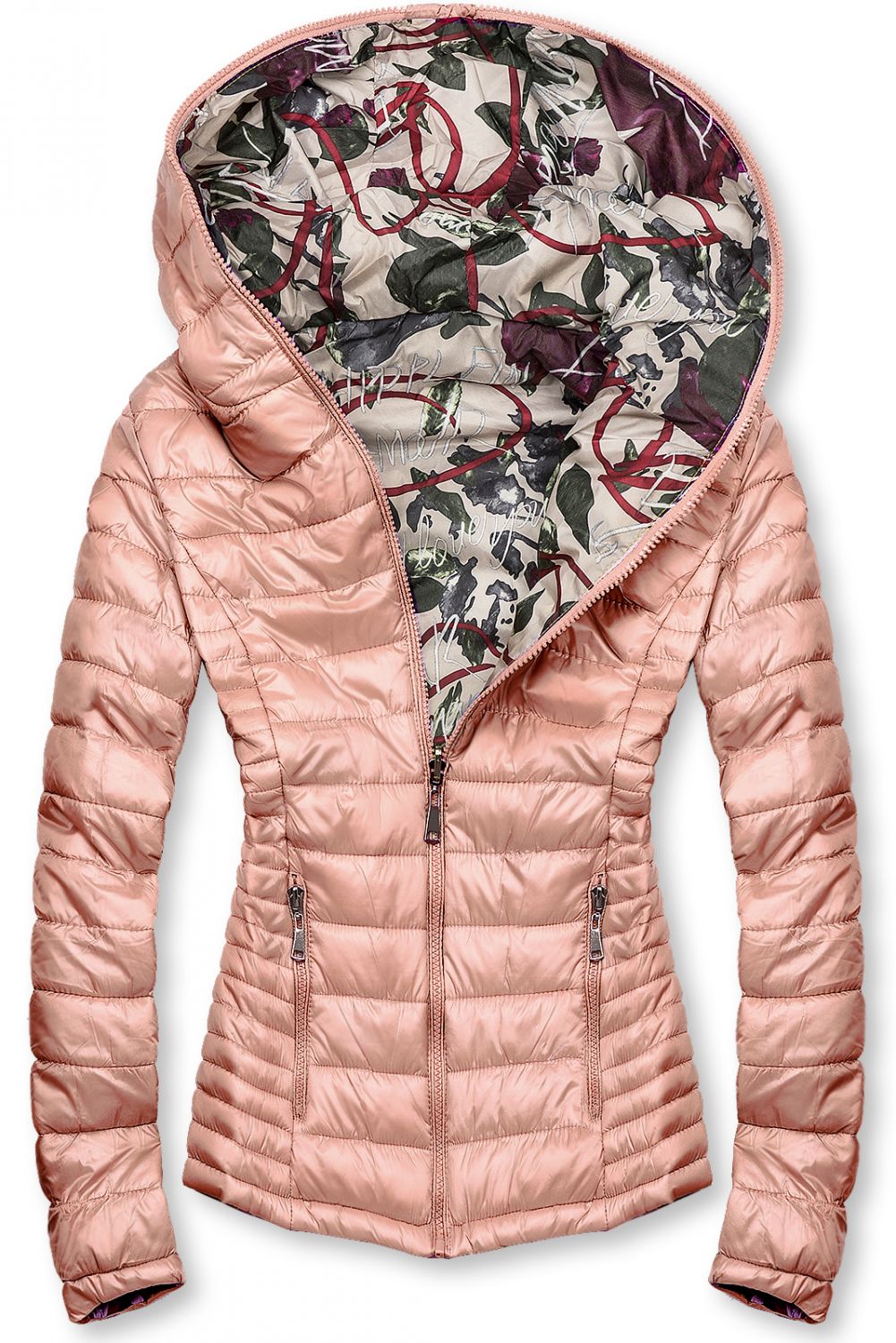 Leichtsteppjacke mit Kapuze rosa