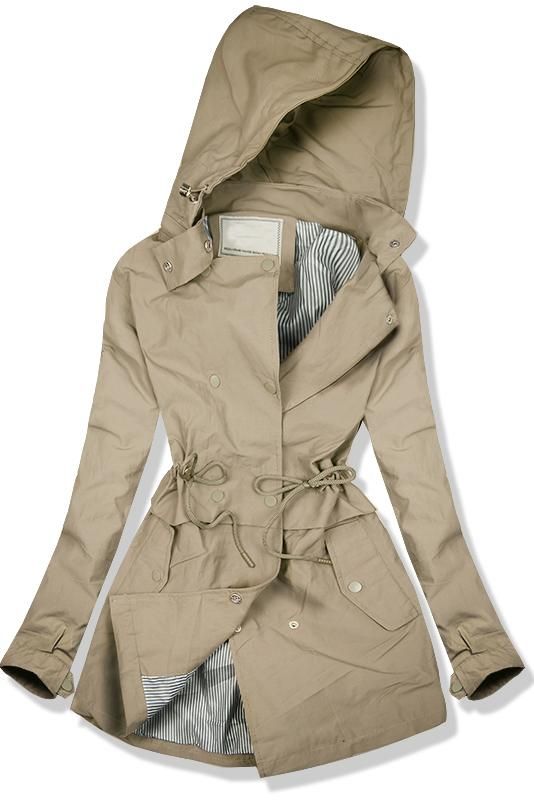 Frühling Parka mit Kapuze beige